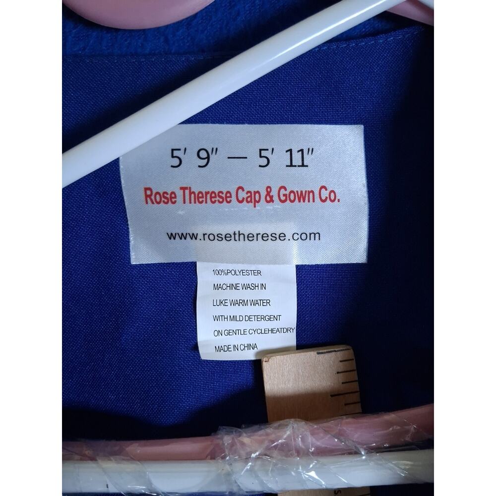 Royal Blue Graduation Gown Robe size 5'9" - 5'11" Unisex High School College - Picture 6 of 16